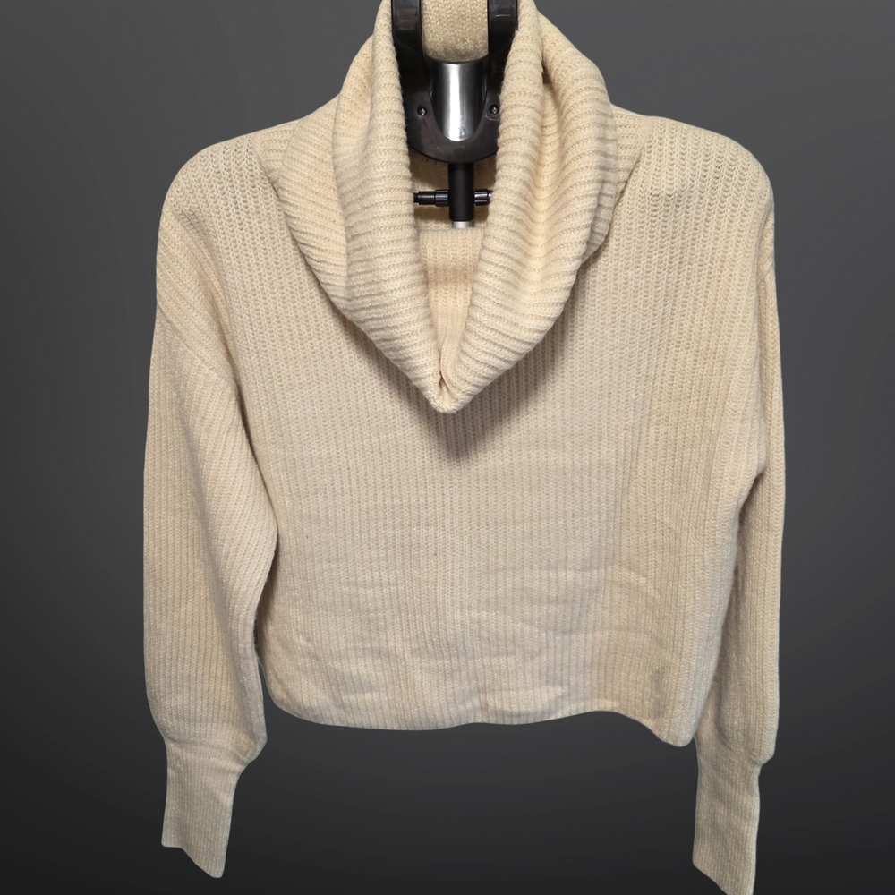 Mystree Elegant Cream Turtleneck Sweater